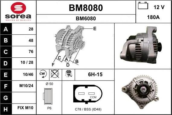 SNRA BM8080 - Генератор www.autospares.lv