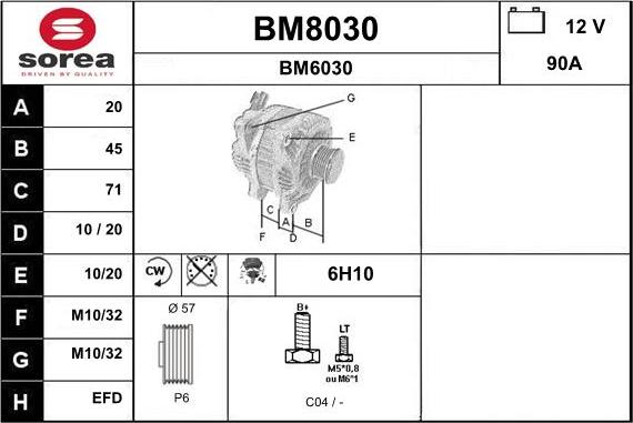 SNRA BM8030 - Ģenerators www.autospares.lv