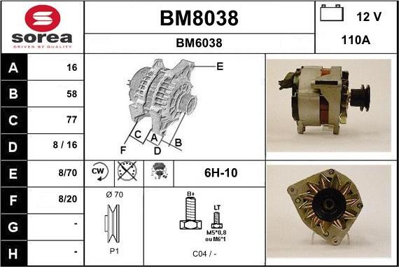 SNRA BM8038 - Ģenerators autospares.lv