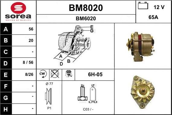 SNRA BM8020 - Ģenerators autospares.lv