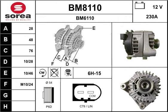 SNRA BM8110 - Ģenerators autospares.lv