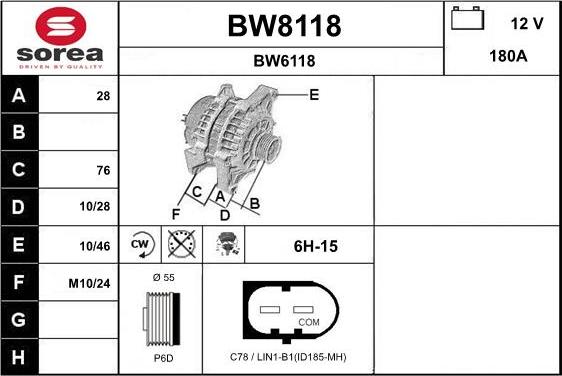 SNRA BW8118 - Ģenerators autospares.lv