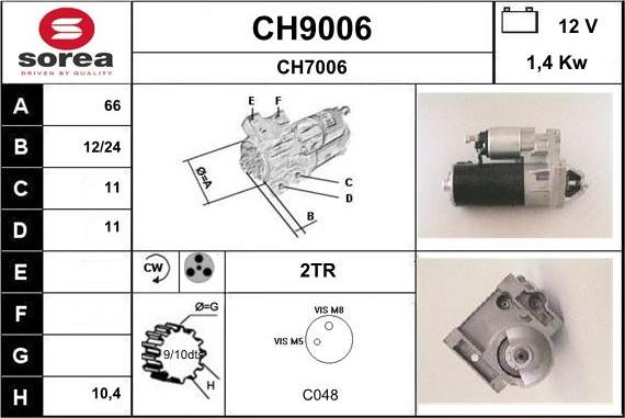 SNRA CH9006 - Starter www.autospares.lv