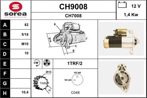 SNRA CH9008 - Starter www.autospares.lv