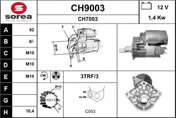 SNRA CH9003 - Starteris autospares.lv