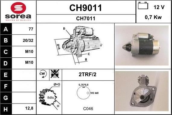 SNRA CH9011 - Starteris autospares.lv