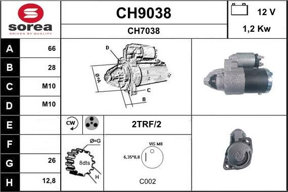 SNRA CH9038 - Starter www.autospares.lv