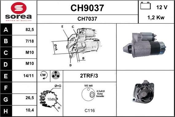 SNRA CH9037 - Starteris autospares.lv