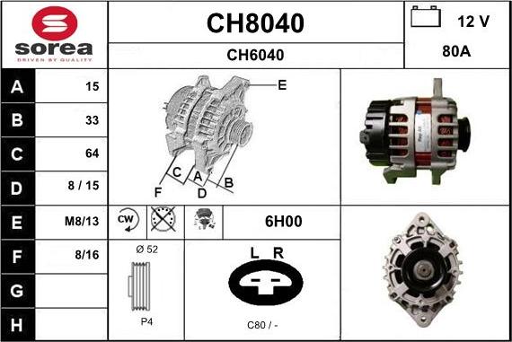 SNRA CH8040 - Ģenerators autospares.lv