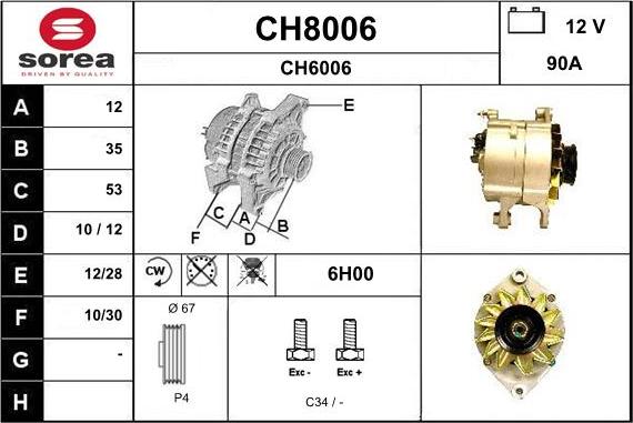 SNRA CH8006 - Ģenerators autospares.lv