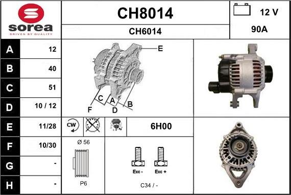 SNRA CH8014 - Ģenerators autospares.lv