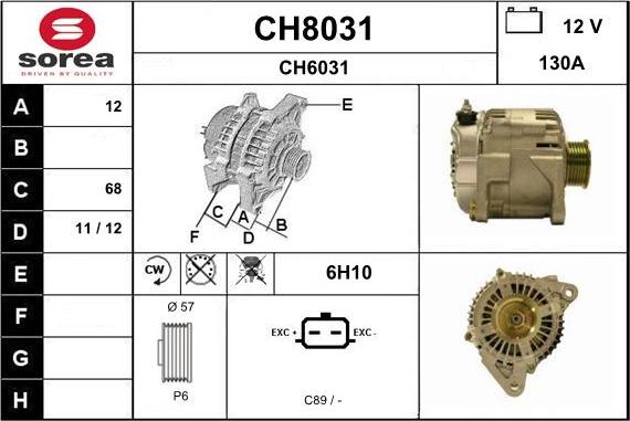 SNRA CH8031 - Ģenerators www.autospares.lv