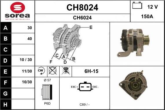 SNRA CH8024 - Генератор www.autospares.lv