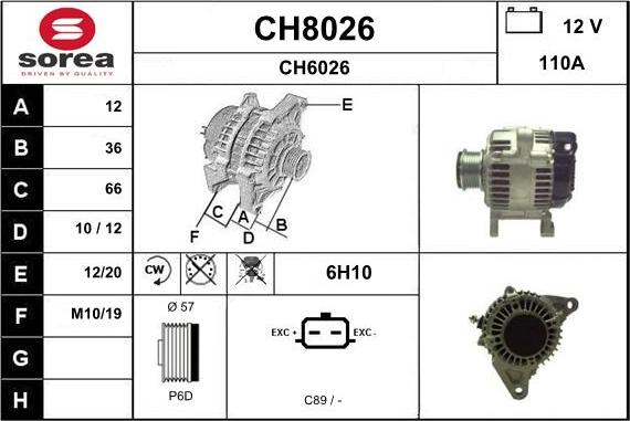 SNRA CH8026 - Генератор www.autospares.lv