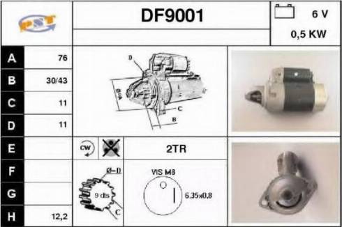 SNRA DF9001 - Starteris www.autospares.lv