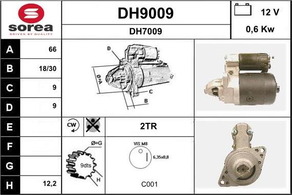 SNRA DH9009 - Starter www.autospares.lv