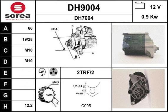 SNRA DH9004 - Starter www.autospares.lv