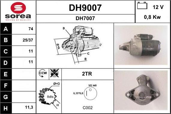 SNRA DH9007 - Starteris autospares.lv