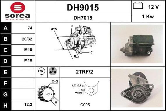 SNRA DH9015 - Starteris www.autospares.lv