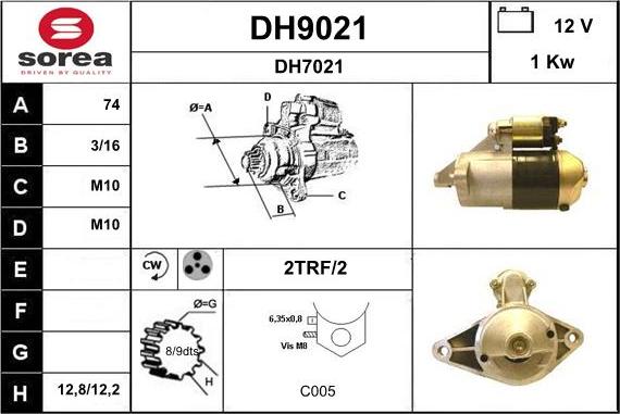 SNRA DH9021 - Starteris autospares.lv