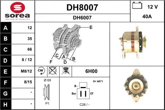 SNRA DH8007 - Генератор www.autospares.lv