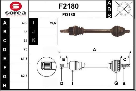 SNRA F2180 - Piedziņas vārpsta www.autospares.lv