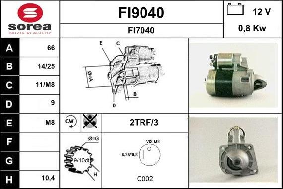 SNRA FI9040 - Starteris www.autospares.lv