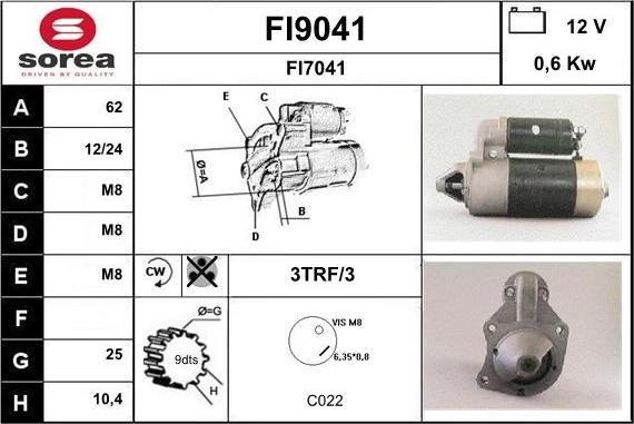 SNRA FI9041 - Starteris autospares.lv