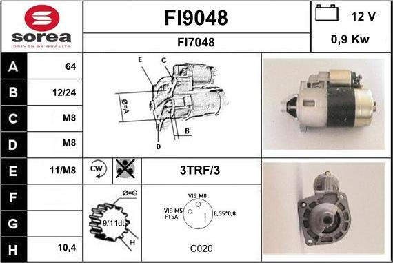 SNRA FI9048 - Starteris autospares.lv