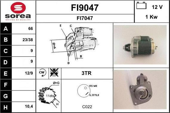 SNRA FI9047 - Starteris autospares.lv