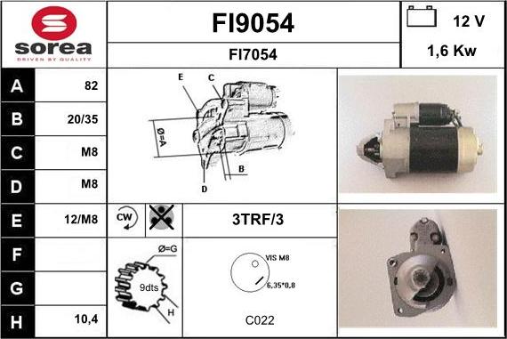 SNRA FI9054 - Starteris autospares.lv