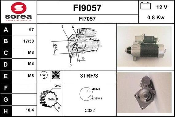 SNRA FI9057 - Starteris www.autospares.lv