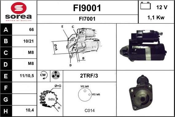 SNRA FI9001 - Starteris autospares.lv