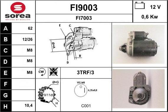 SNRA FI9003 - Starteris autospares.lv