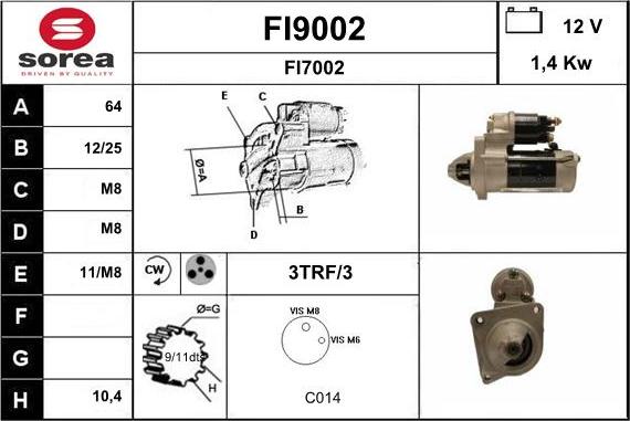 SNRA FI9002 - Starteris autospares.lv