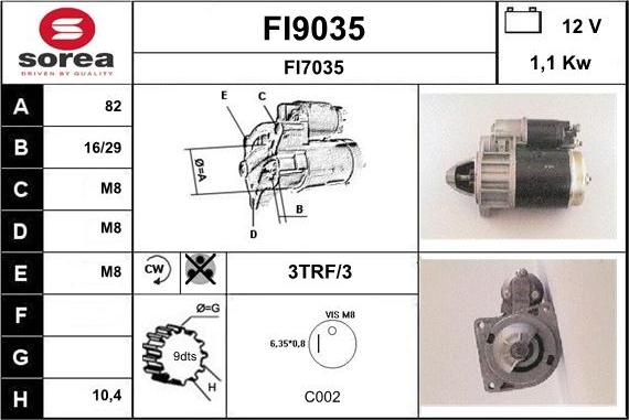 SNRA FI9035 - Starteris autospares.lv