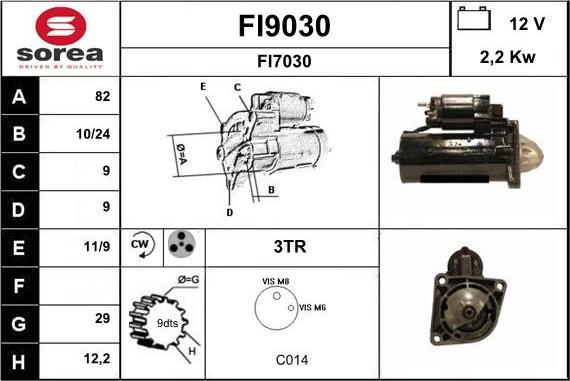 SNRA FI9030 - Starteris autospares.lv