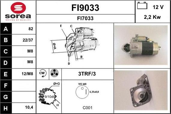 SNRA FI9033 - Starteris www.autospares.lv