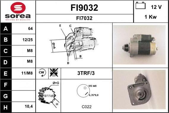 SNRA FI9032 - Starteris autospares.lv