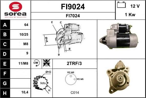 SNRA FI9024 - Starteris autospares.lv