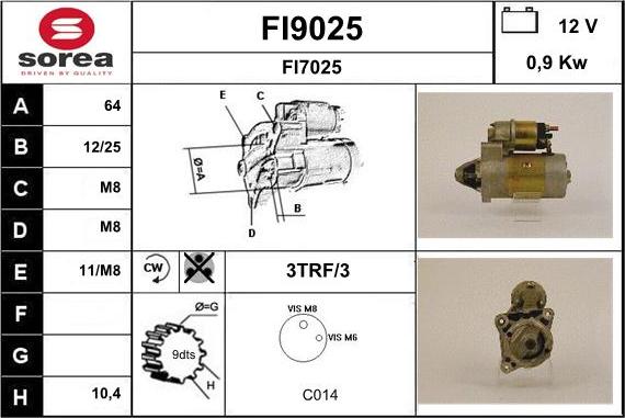 SNRA FI9025 - Starteris autospares.lv