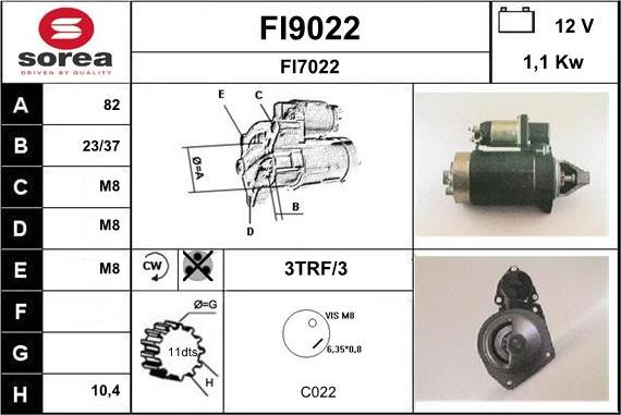 SNRA FI9022 - Starteris autospares.lv