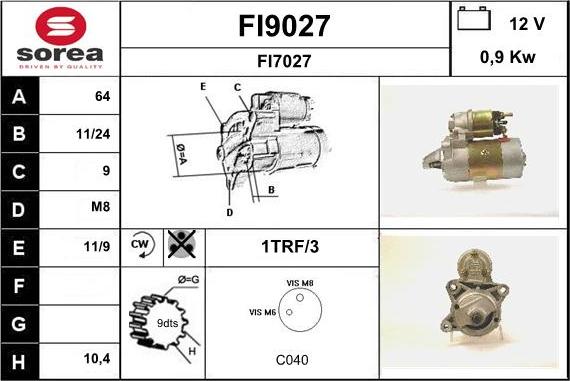 SNRA FI9027 - Starteris autospares.lv