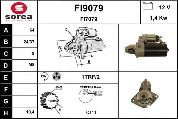 SNRA FI9079 - Starter www.autospares.lv