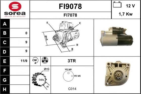 SNRA FI9078 - Стартер www.autospares.lv