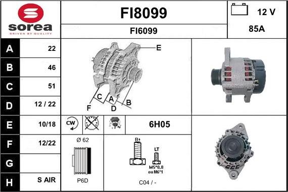 SNRA FI8099 - Ģenerators www.autospares.lv