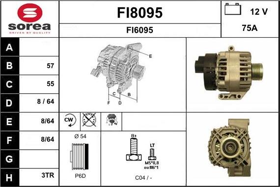 SNRA FI8095 - Alternator www.autospares.lv