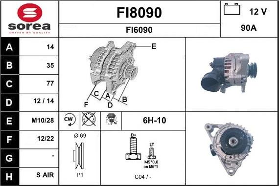 SNRA FI8090 - Ģenerators www.autospares.lv