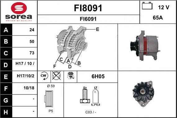 SNRA FI8091 - Генератор www.autospares.lv