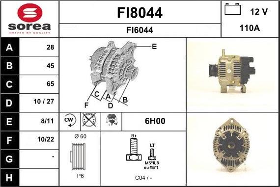 SNRA FI8044 - Ģenerators autospares.lv